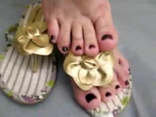 Foot fetish sexy small feet in flip flops