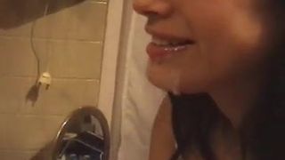 Latina suck a  sweet tiny cock of hausband and make love