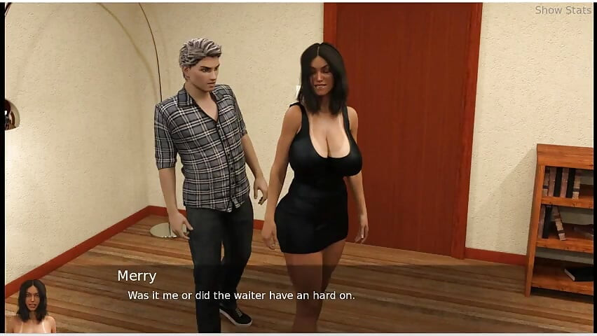 Project Hotwife - Gameplay - Παιχνίδι ρόλων - Hotwife πειράζει σερβιτόρο κατά τη διάρκεια του δείπνου