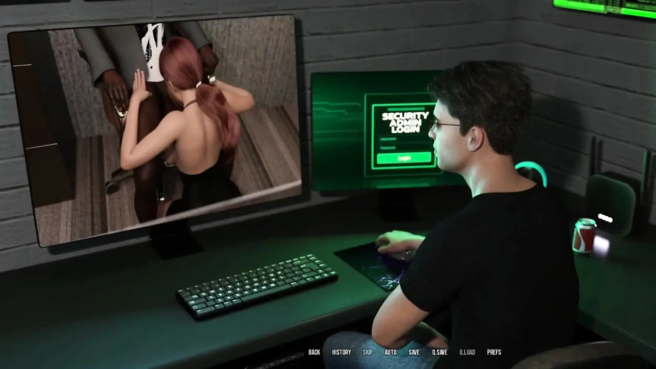 In Security: Silly Girl with Big Tits and Ass Is Sucking off Mr. Big Dick Boss Man in His Office - Episode 7