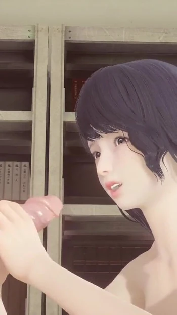 Must-see moment from "Hentai Uncensored - Futanari cum in Shoko's face in library"