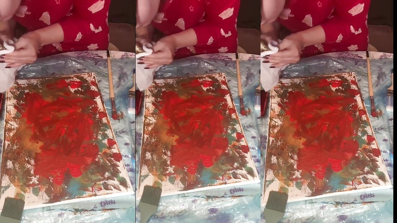 U velikim naočalama ASMR akrilna umjetnost cvjeta u magli, dio 2