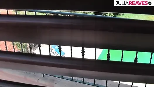 The perverted couple fuck at the hotel pool