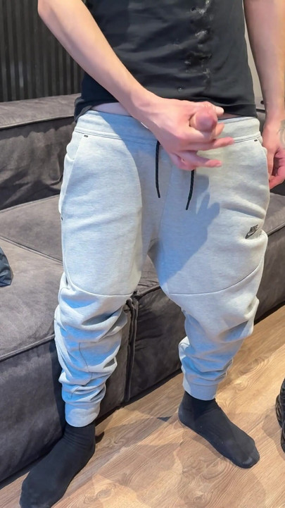 Key moment from "Dude jerked off big cock after college"