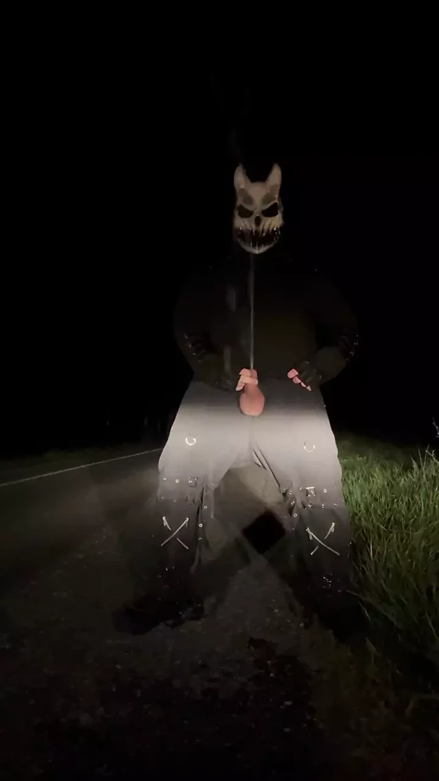 taking a risk and pissing all over the place and myself on a busy road