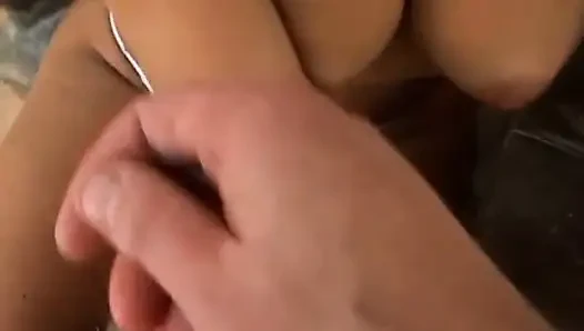 Big Dick Guy Gets His Dick Sucked by a Pretty Whore with Cute Short Hair