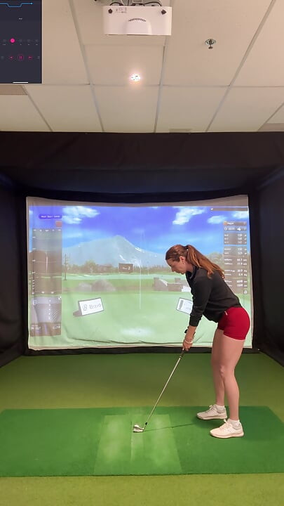 Trying to Golf in a Simulator with My Lush in! Trying Not to Cum While I Swing!