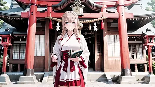 Красно-белый Miko! Запретная встреча в храме, золотые волосы под священными мантиями, от торжественных коленопрядков к размытым взглядом