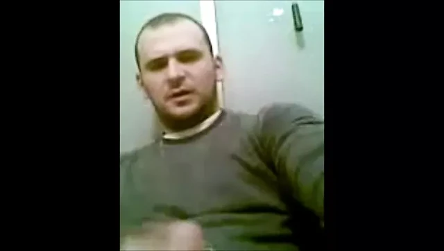 Horny serbian soldier cums