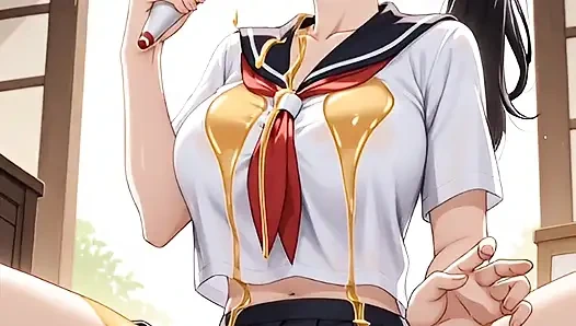 Hentai 2026! They love sucking on their ice cream that's dripping down their breasts