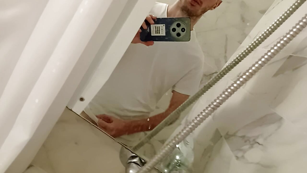 jerking in the bathroom
