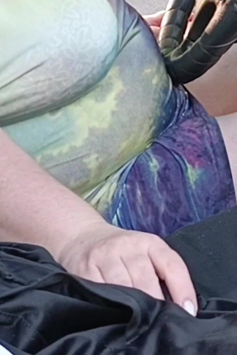 In the Car in the Parking Lot, My Girlfriend Jerks off My Dick