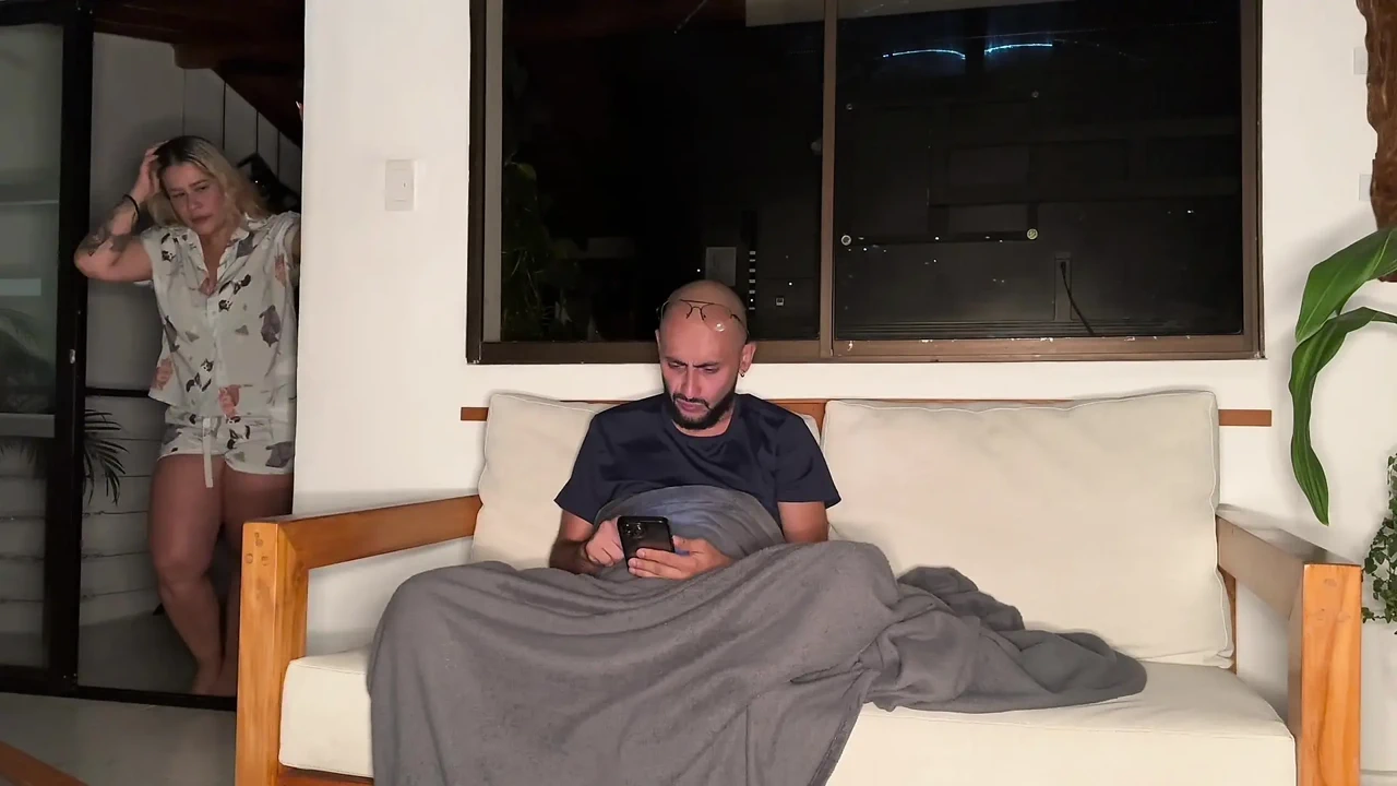 My horny brother-in-law is staying over, so I decide to ride his big, hairless cock with my MILF pussy until it's full of cum!