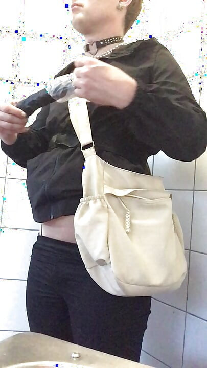 Sissy Jes Brinch public Toilet dildo Fuck