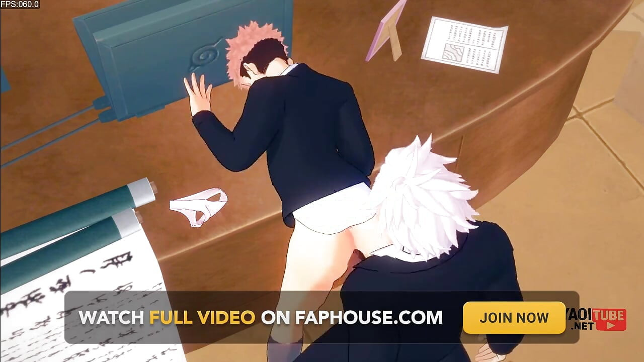 Jujutsu Kaisen Yaoi - Yuuji відтрахана годжо на столі