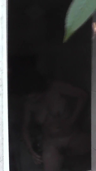 Thrilling moment from "Outside - young neighbor watches Milf taking Shower"