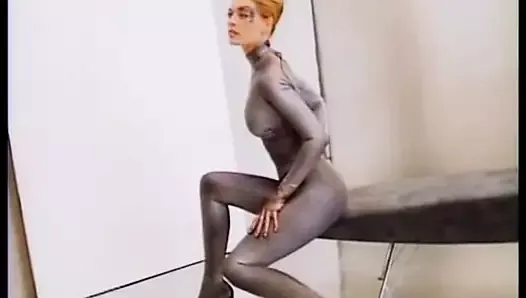 Jeri Ryan - 1997 photoshoot in silver catsuit for Star Trek