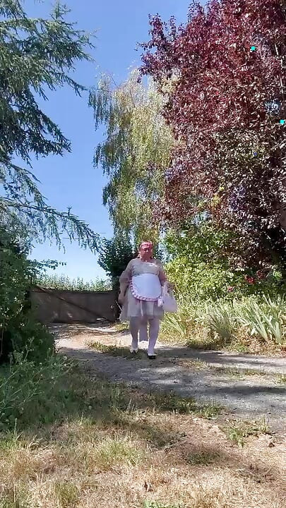 In a babydoll outfit for the day