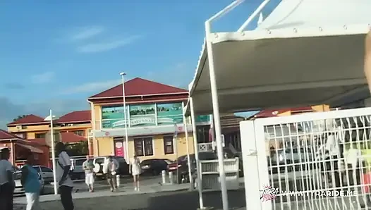 Blonde Gives Outdoor Blowjob on Cliff During Tropical Adult