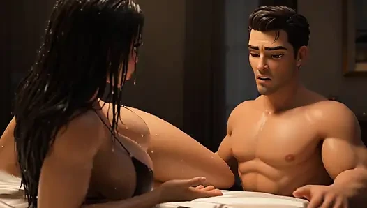Ep 7: Curvy Wife in Sheer Black Torn Micro Bikini Gets Hands All Over Ignoring Husband