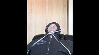 Bhdl-ラテックス手袋呼吸プレイトレーニング-ラテックスグローブを頭の上で締めて呼吸プレイトレーニング