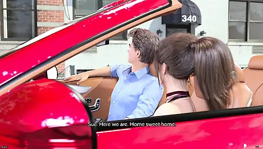 Simon folgt sue für eine bessere Aussicht und endet in einer rücksichtslosen auto-sex-nacht (3D)