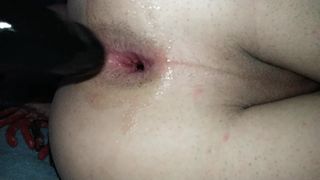 Trap travestiet anale grote zwarte lul dildo close -up