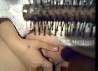 Hairy Brush in Pussy in spiky way