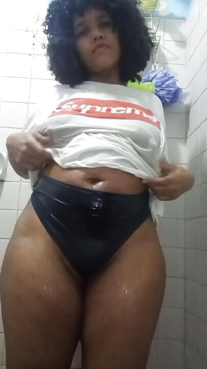 Horny milf in wet tshirt