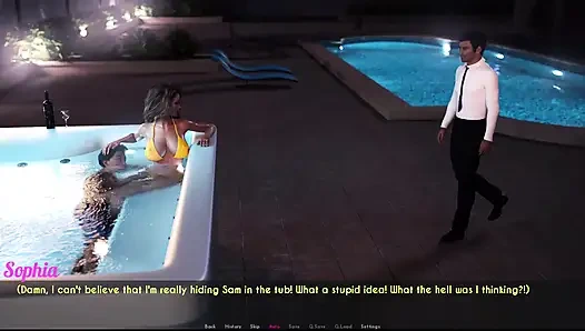 Awam sophia und sam verbringen zeit im whirlpool