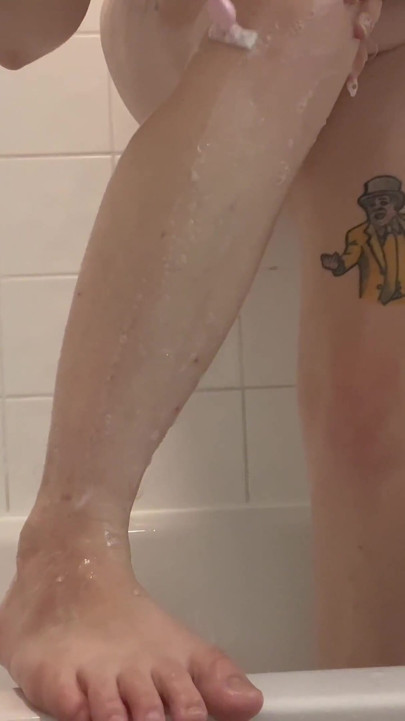 Shaving My Hairy Legs in the Shower