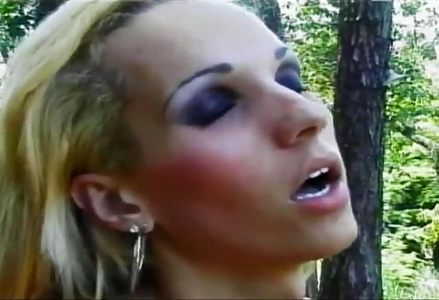 Sexy hung blonde tranny gives and gets head, then gets her ass fucked outdoors