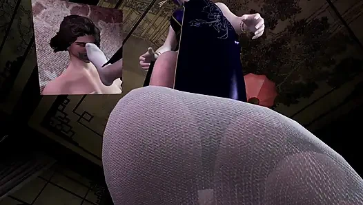 3D возбужденная крошка-шлюшка изменяет с незнакомцем с большим хуем