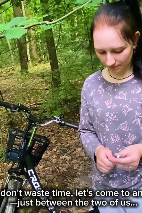 Dumb Brunette Broke Her Bike in the Woods & Pay with Her Pussy for the Repair! Doggystyle Fuck