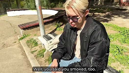 Step Mom Catches Stepson Smoking - Smoking Blowjob & Facial!