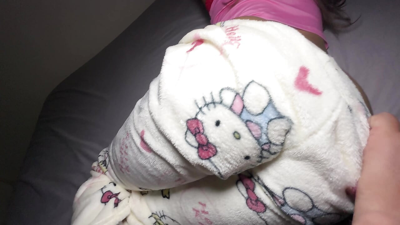 My new stepdaughter in tight pajamas always leaves her bedroom door open