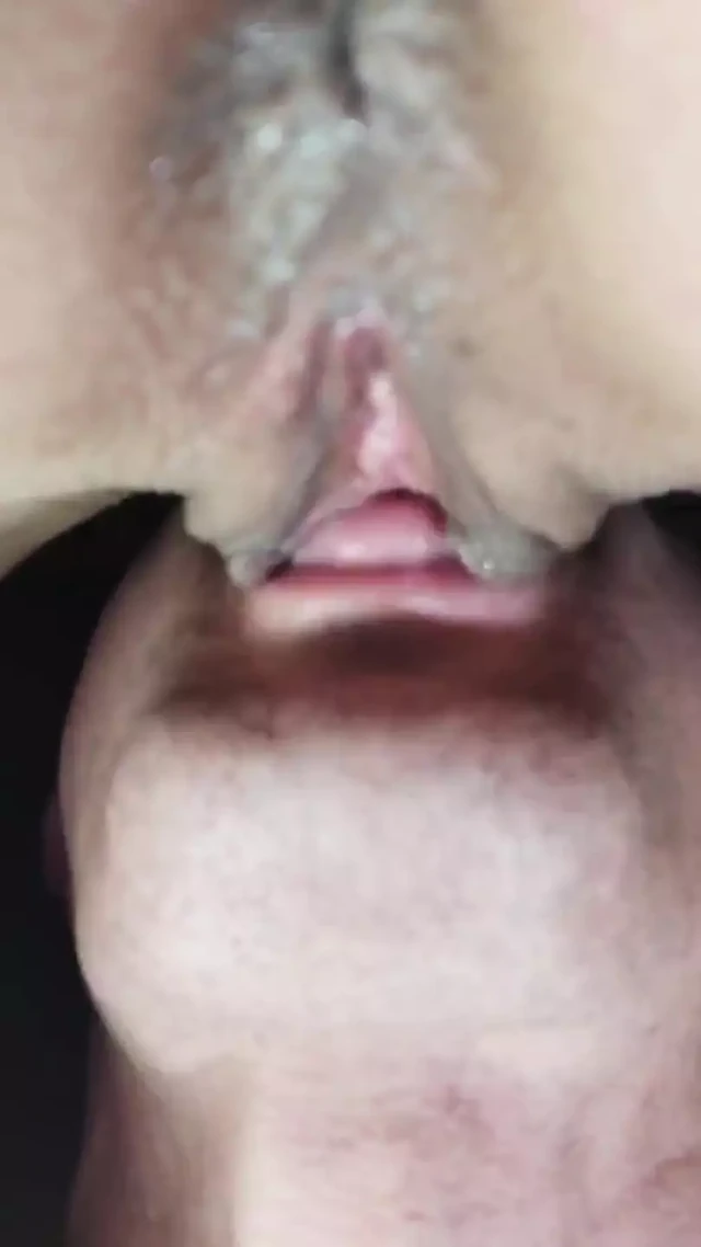 Teen's wet pussy is licked  dripping pussy close up
