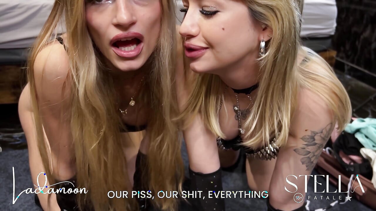 Dubbele blonde femdom pov vernietiging Stella Fatale Franse voorbinddildo en extreme slaaf vernedering