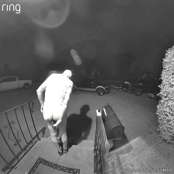 Solo dildo play in front yard. Exposed for all to see.