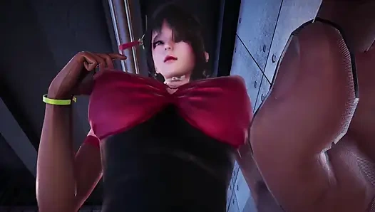 B030 Domination by Two Queens, Domination, Restraint Rack, Cumshot