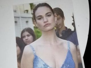 Lily James, Cum Tribute # 1 (Sissy-Session)