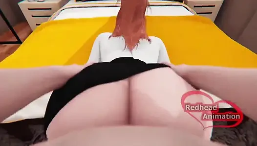 Üvey anne yatağın altında sıkıştı ve sikildi