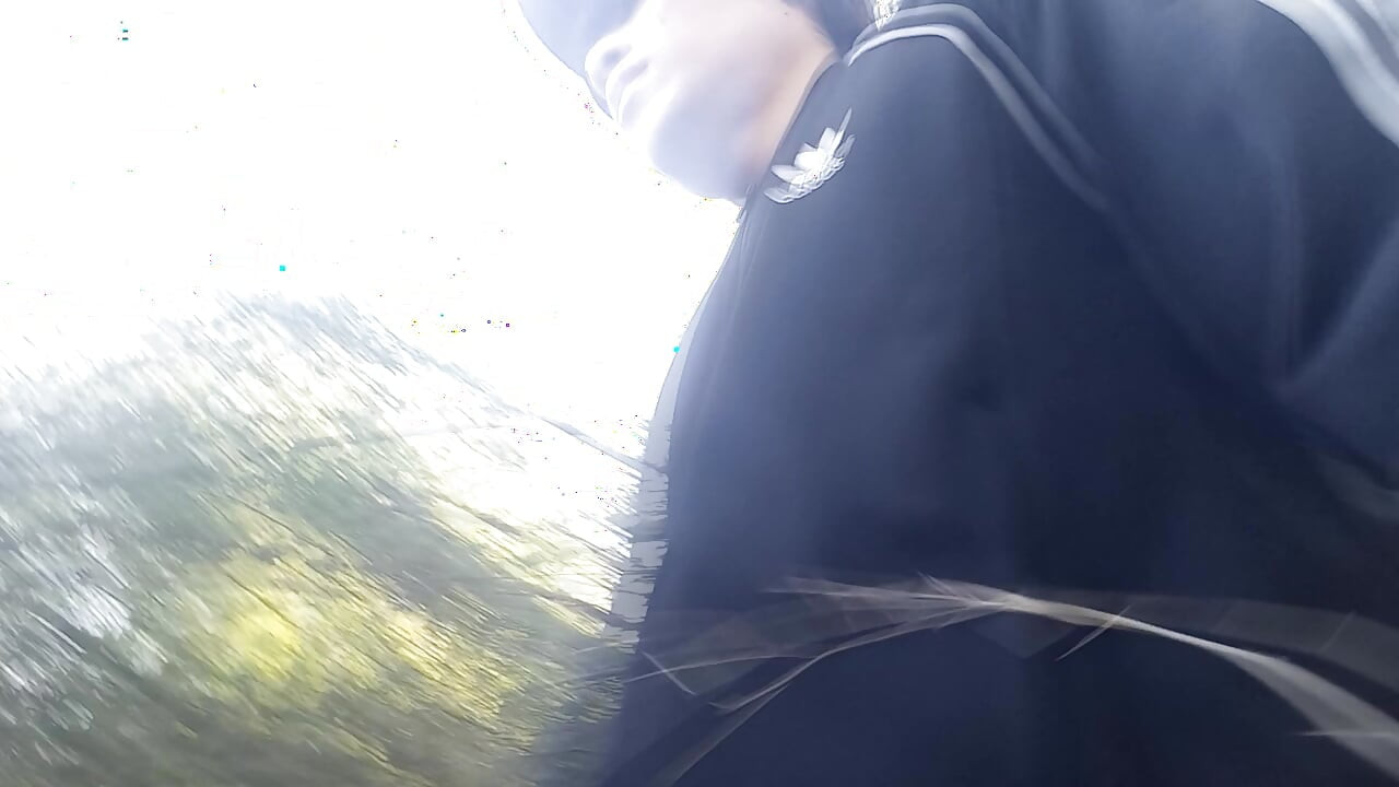 Who will spot this twink in a black and white adidas tracksuit, flashing his cock in public going commando freeballing, peeing i