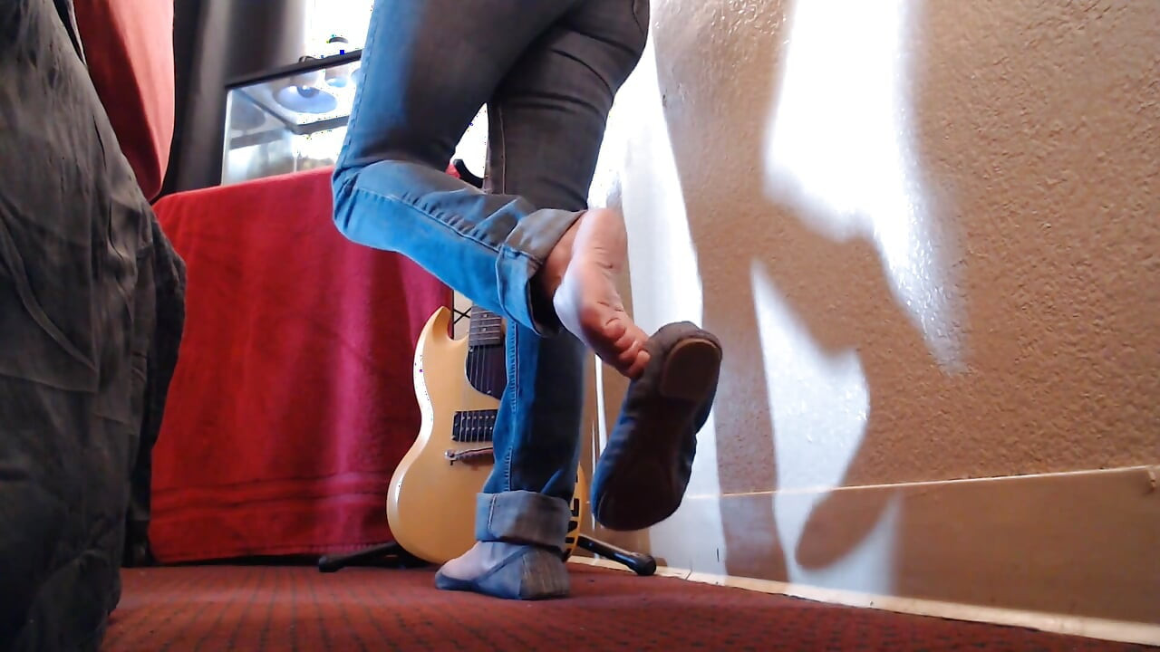 Juego de zapatos de ballet rizado gris