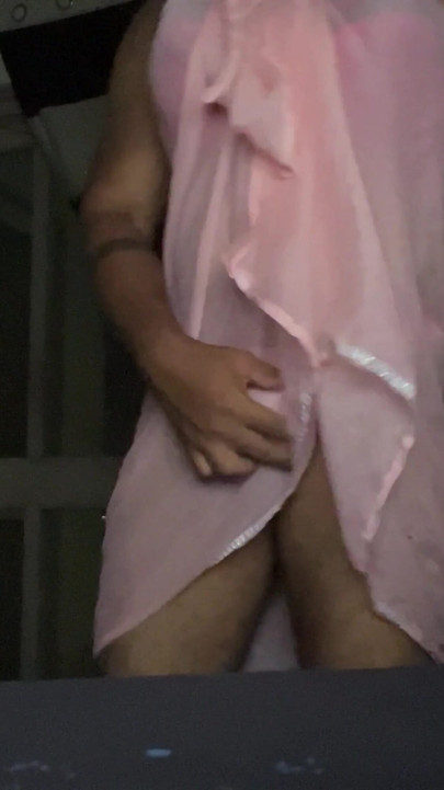 Epic moment from "crossdresser nighty teasing mastarbating pink panty big boobs"