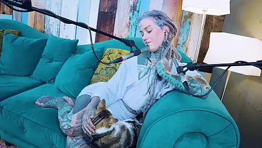 I talk about E - Empathy - ASMR podcast SFW talking goth skinny girl dreadlocks tattoo model inked girl