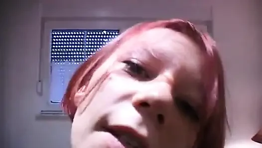 Redhead teen rubs and fingers her wet twat