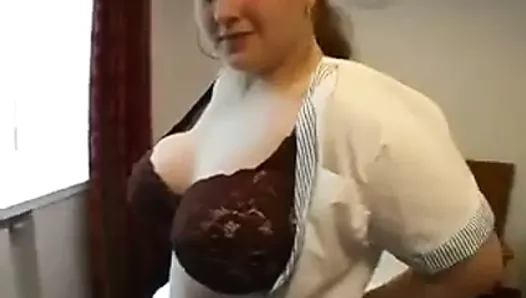 Hairy Cock Holster Maid Gets Her Big Tits Slapped Around