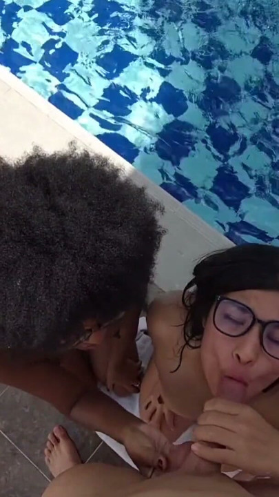 PART ONE.... IN THE POOL.. One day with my friend enjoying the sun and sex, they fill our faces with milk DON'T MISS IT | Clip 1
