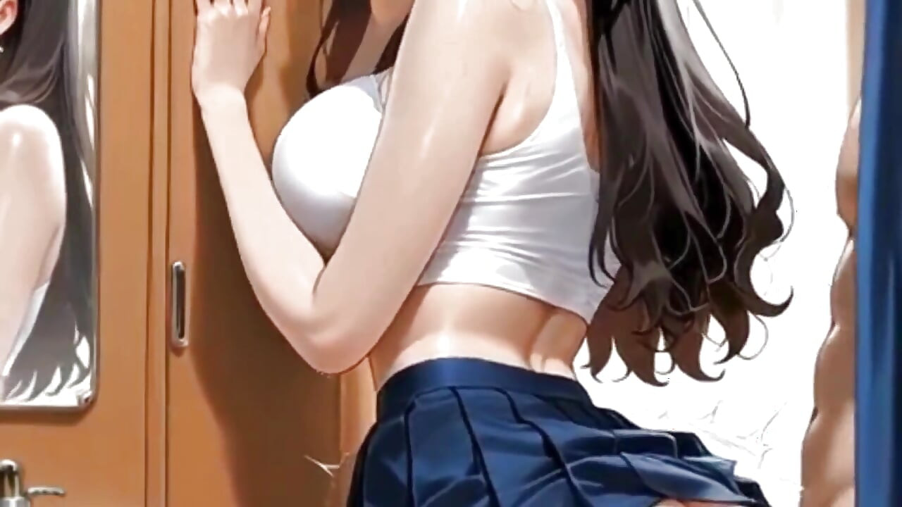 Anime Hentai Animação 3D. Peituda saltando e fodendo a bunda grande
